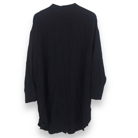 Vero Moda Giada Long Shirt Plus 16 Button Front Long Sleeve Tunic Black NWT - Picture 3 of 12